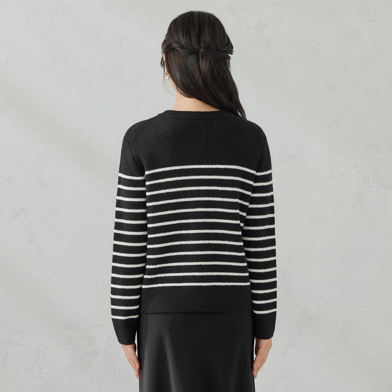 Stripe Knit Jacket - White/Black - Image 6