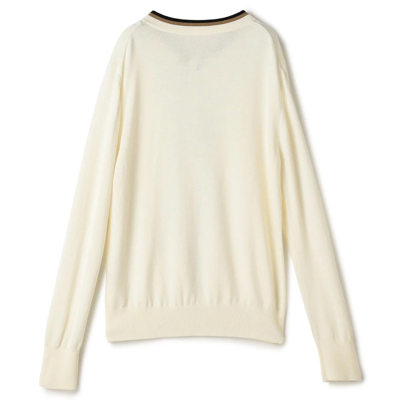Washable Contrast Wool Silk Blend Bowtie Sweater - Image 12