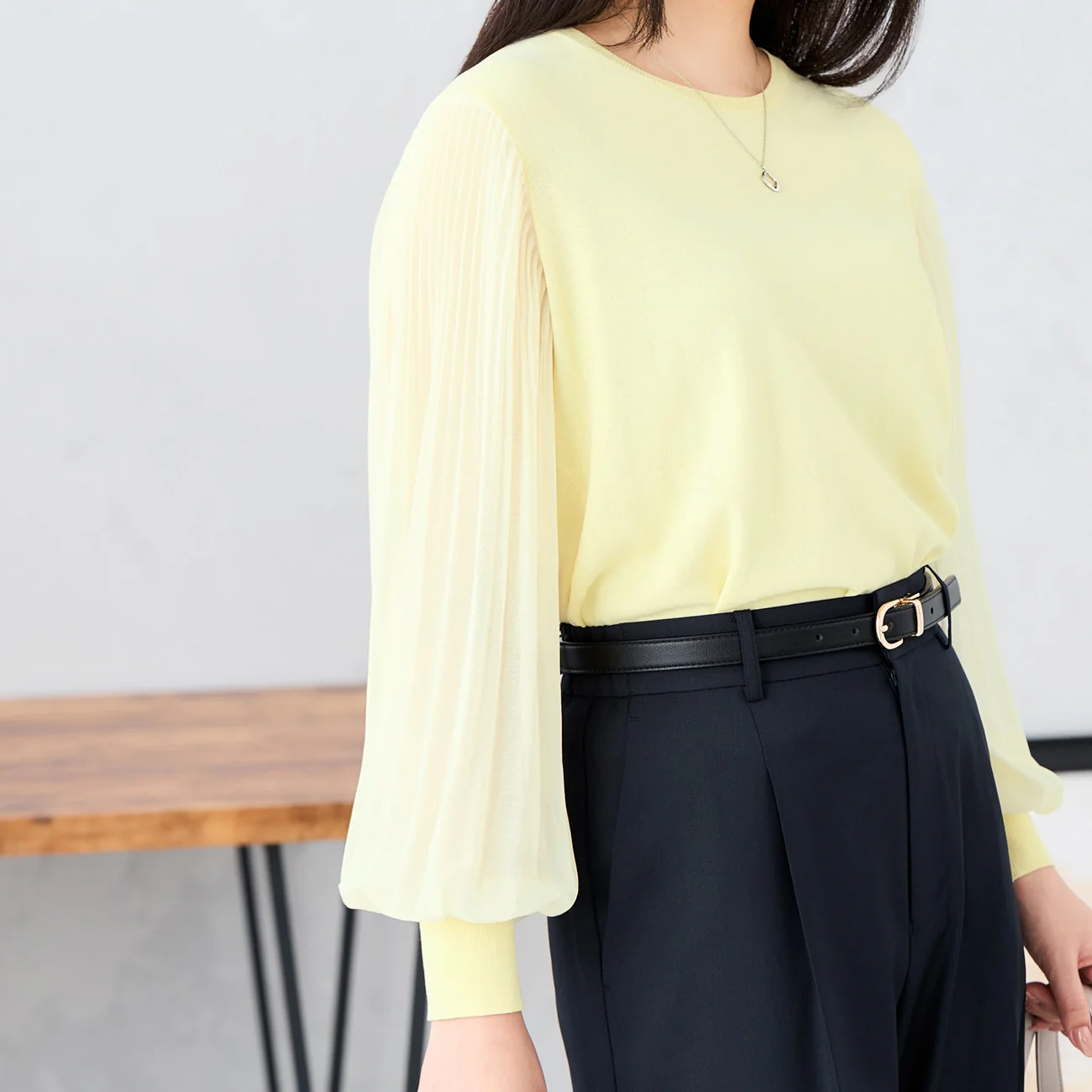 Sheer Sleeve Knit Top - Image 13