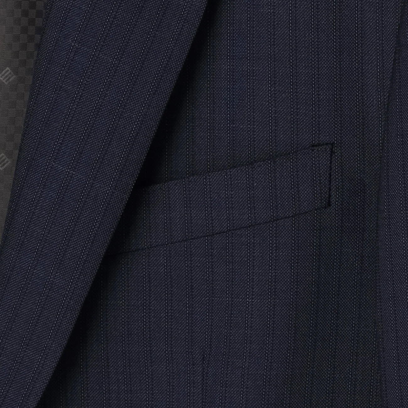 Wool Blend Stripe Suit - Navy - Image 3