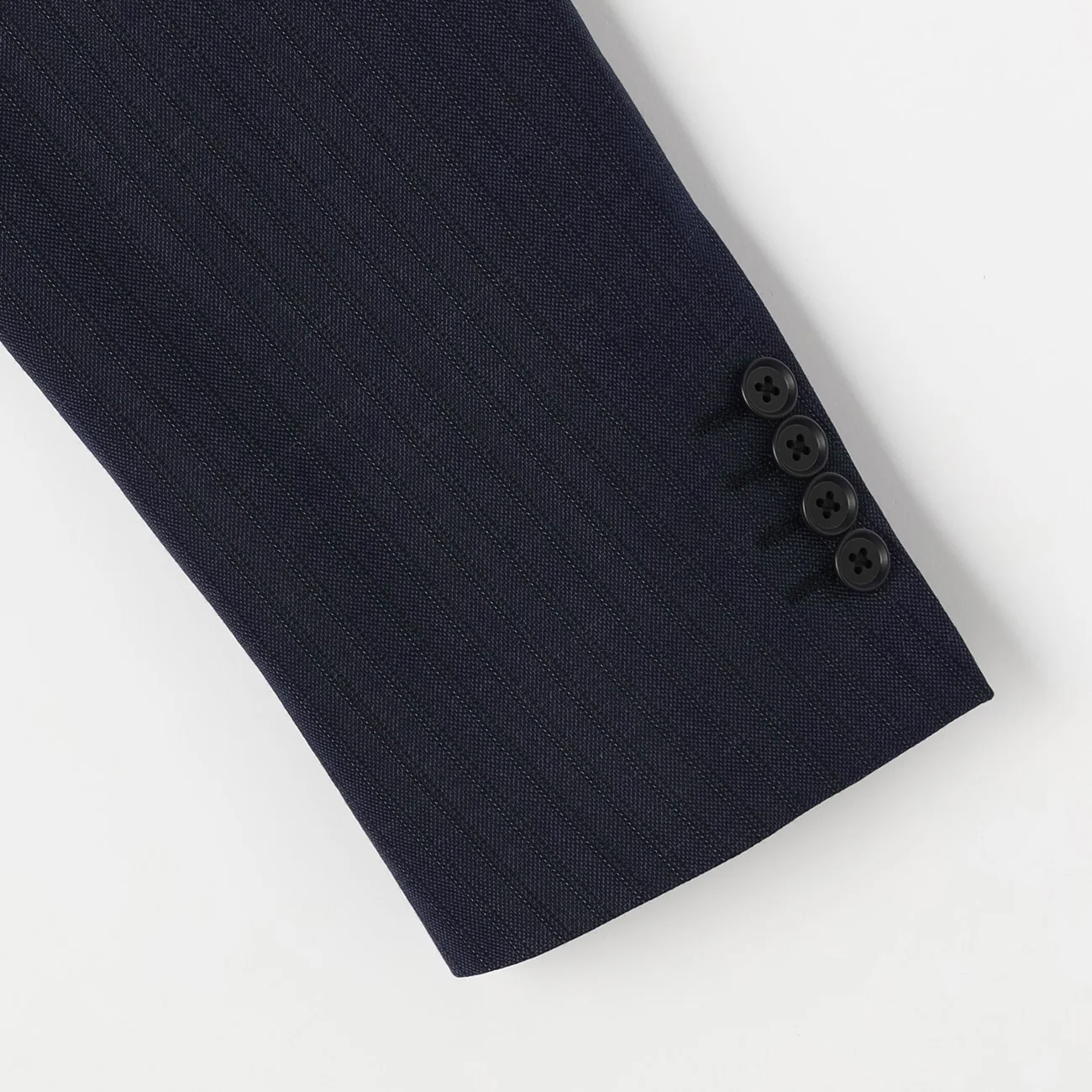 Wool Blend Stripe Suit - Navy - Image 4
