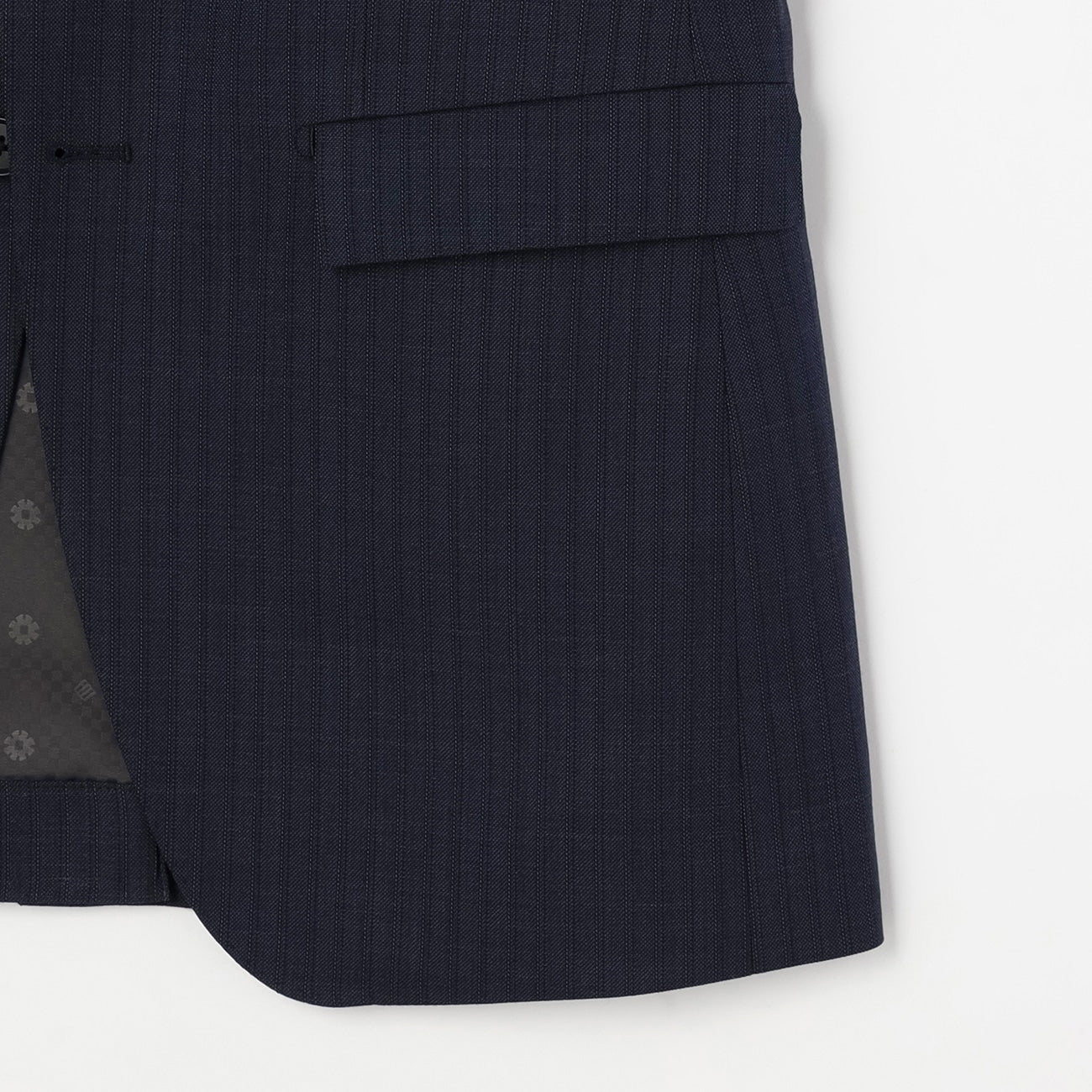 Wool Blend Stripe Suit - Navy - Image 5