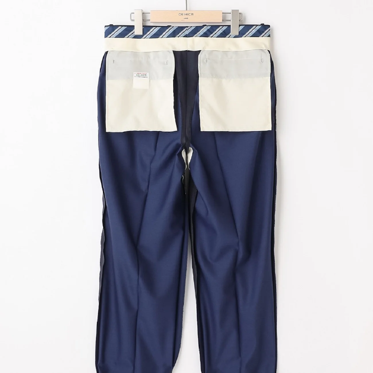 Lustrous Wool Blend Suit with Side Adjuster - Navy - Image 12