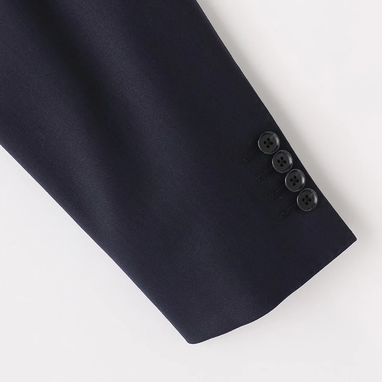 Lustrous Wool Blend Suit with Side Adjuster - Navy - Image 4