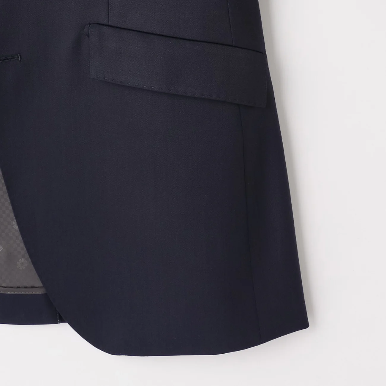 Lustrous Wool Blend Suit with Side Adjuster - Navy - Image 5