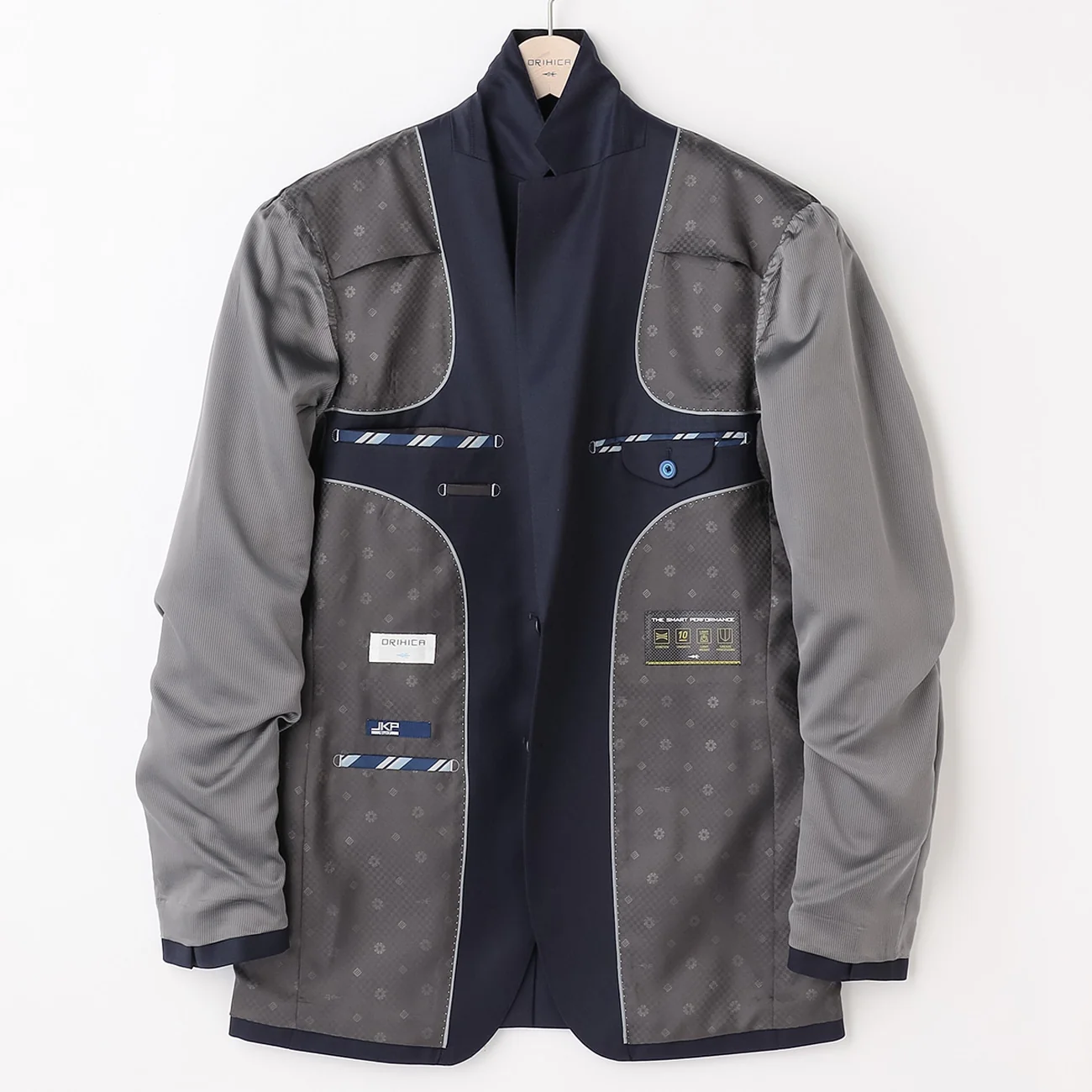 Lustrous Wool Blend Suit with Side Adjuster - Navy - Image 6