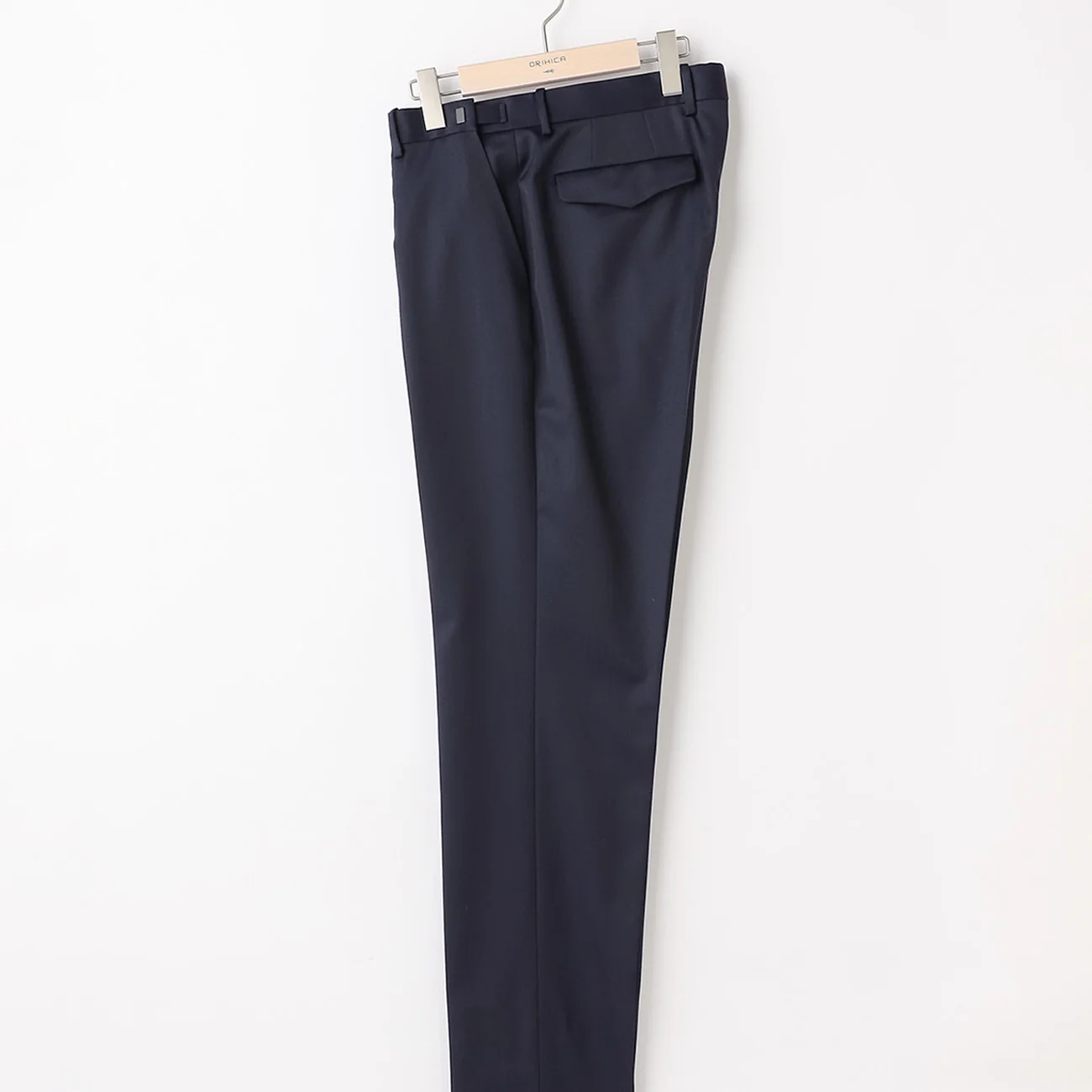 Lustrous Wool Blend Suit with Side Adjuster - Navy - Image 8