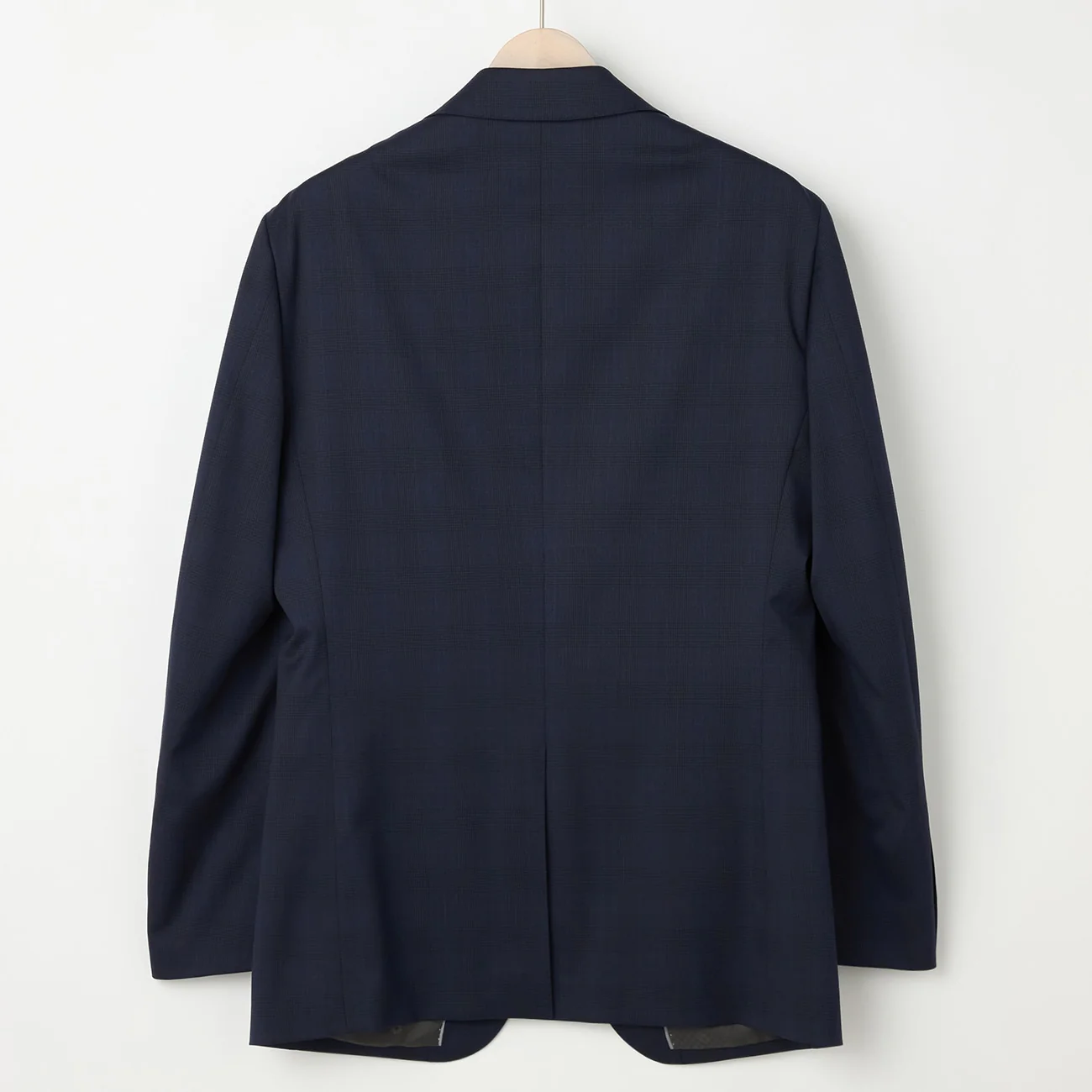 Wool Blend Glen-plaid Suit - Navy - Image 2