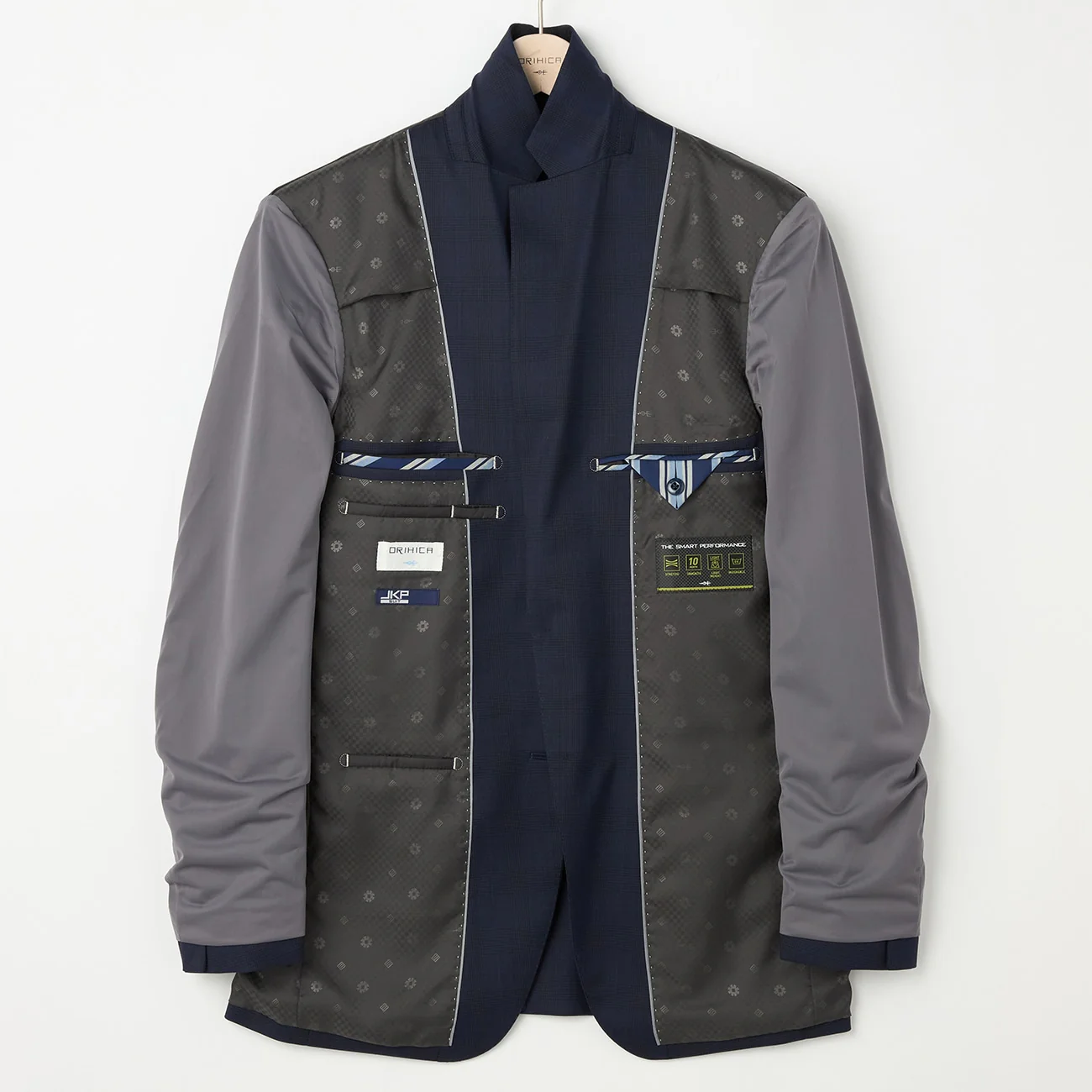 Wool Blend Glen-plaid Suit - Navy - Image 6