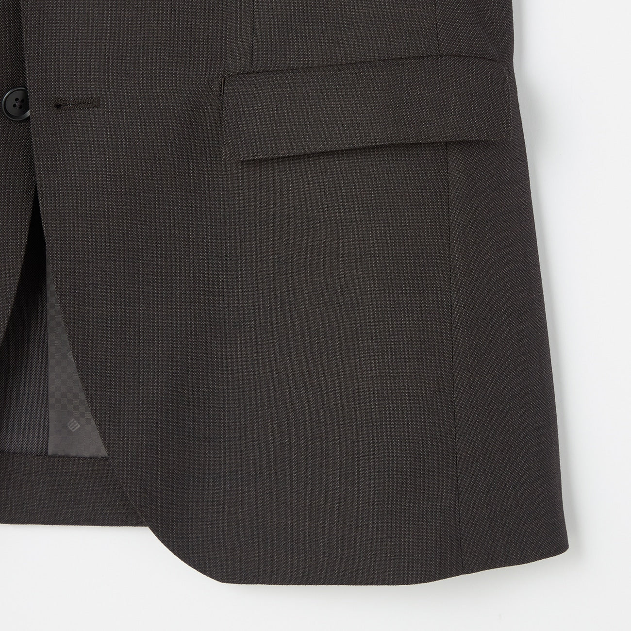 Wool Blend Pinhead Suit - Brown - Image 5