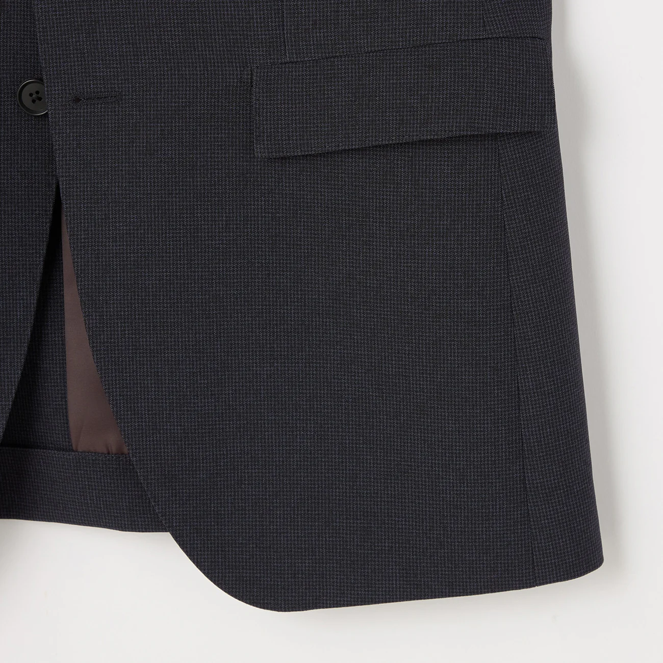 2-Pants Washable Houndstooth Suit - Navy - Image 5