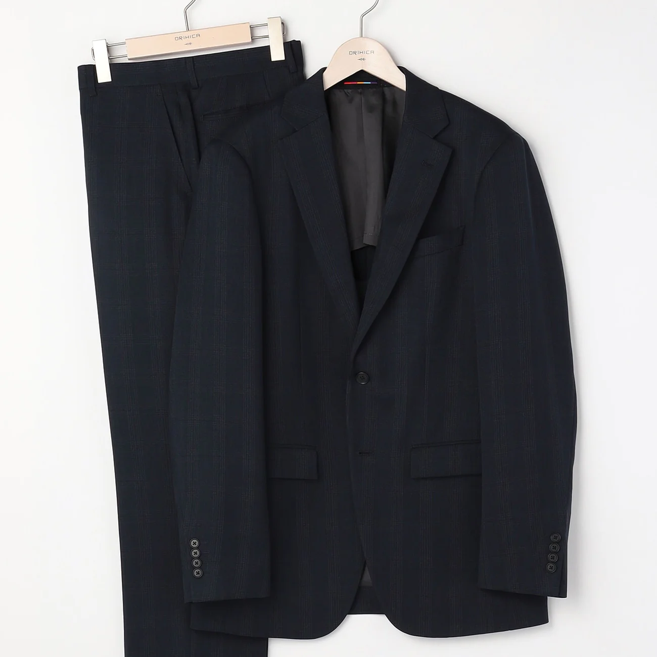 Washable Check Suit - Navy