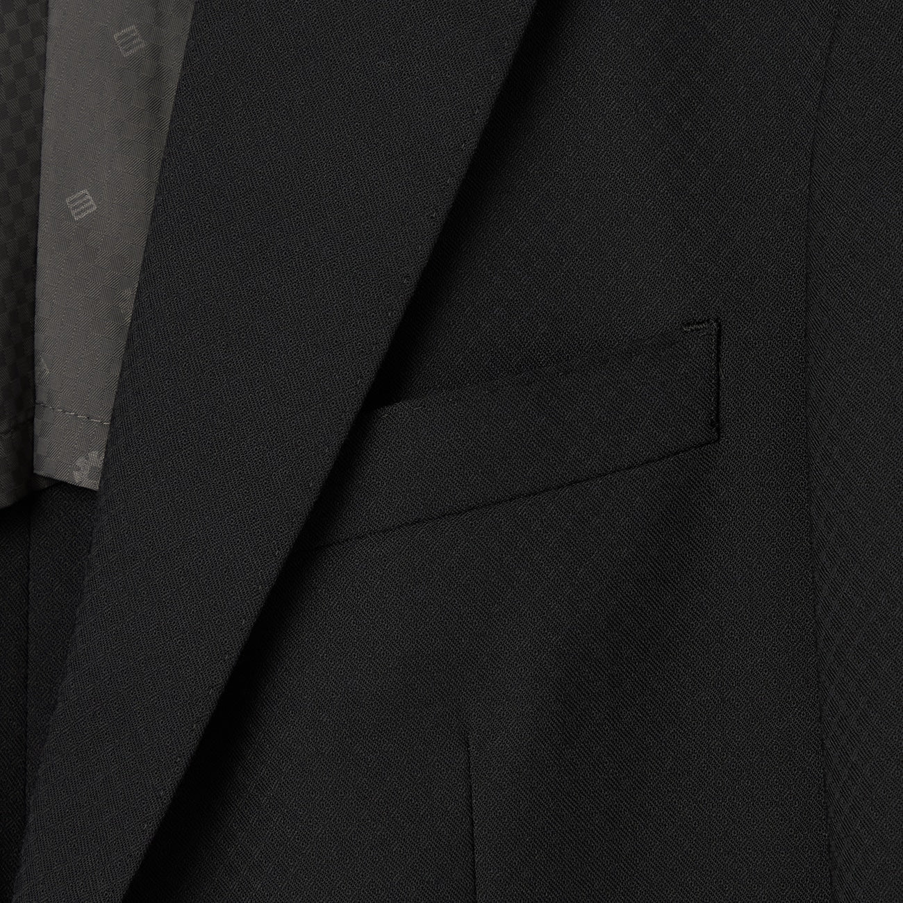 Wool Blend Textured Solid Suit - Black - Image 3