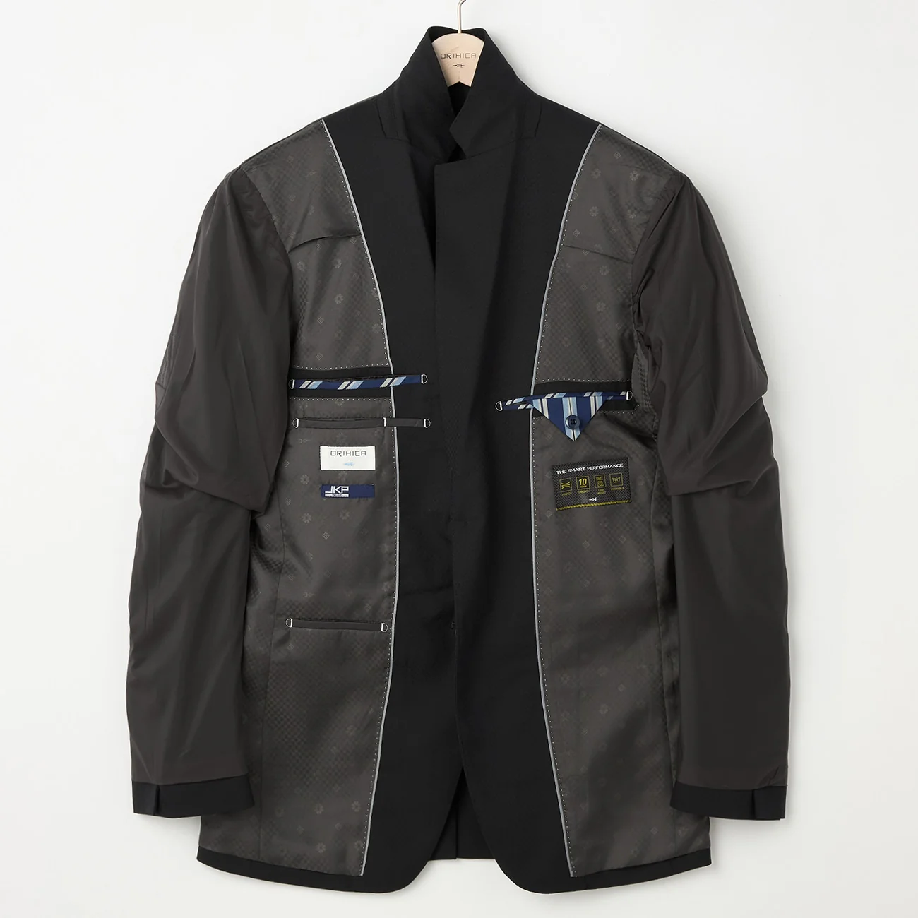 Wool Blend Textured Solid Suit - Black - Image 6