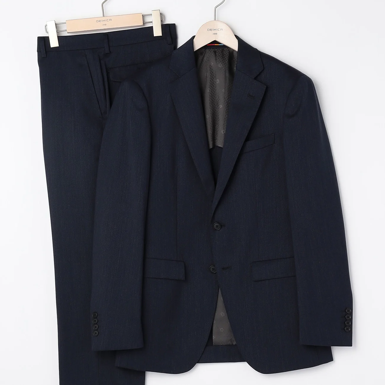 Wool Blend Twill Suit - Navy