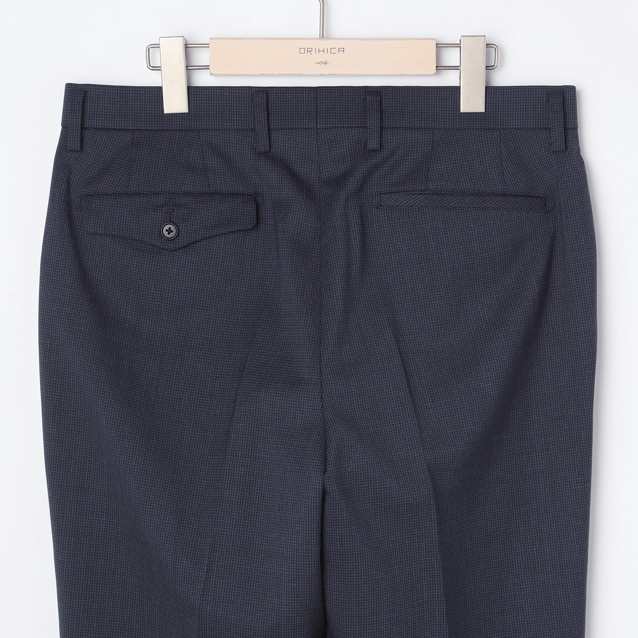 Wool Blend Houndstooth Suit - Navy - Image 10