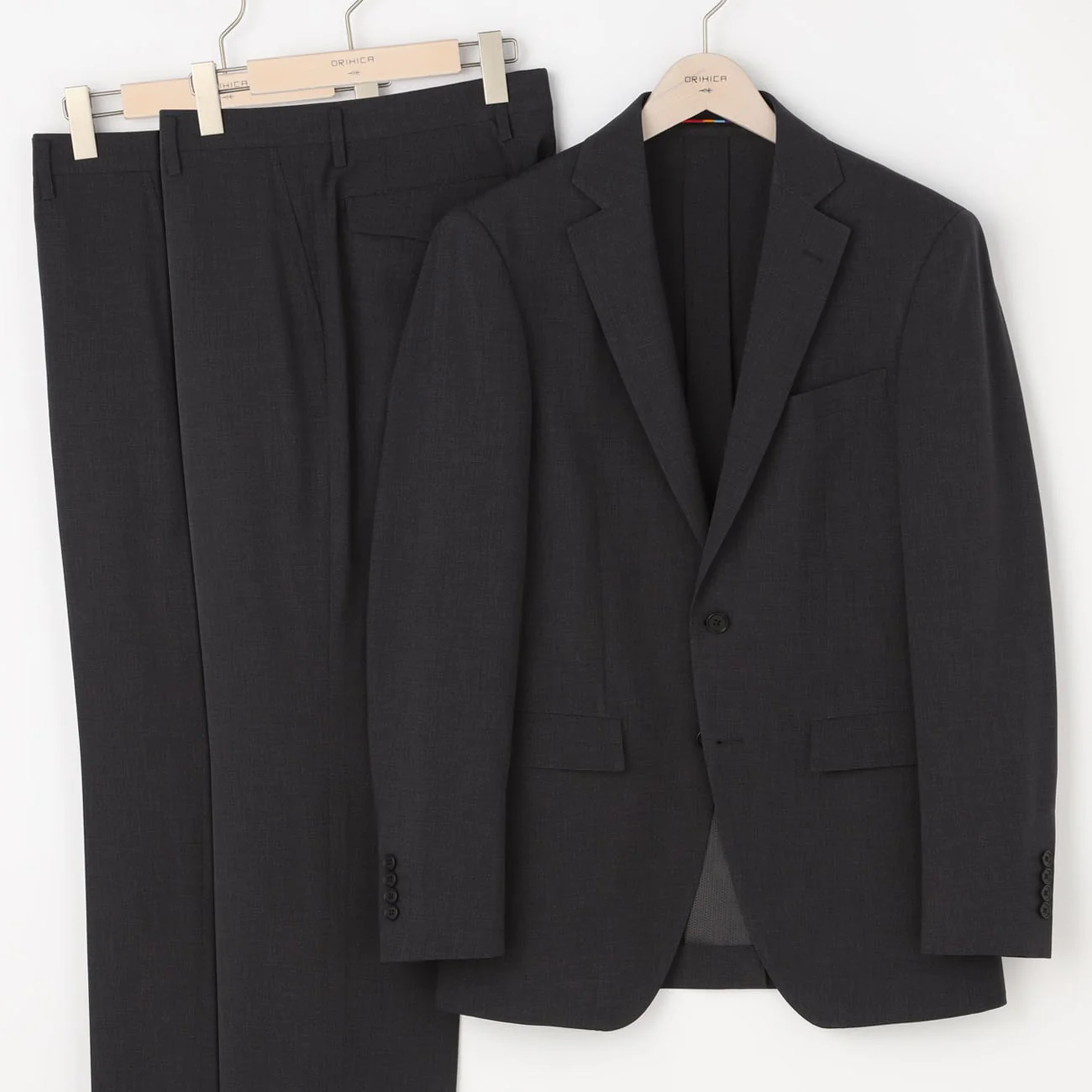 Two-pants High Breathability Houndstooth Suit - Medium Gray