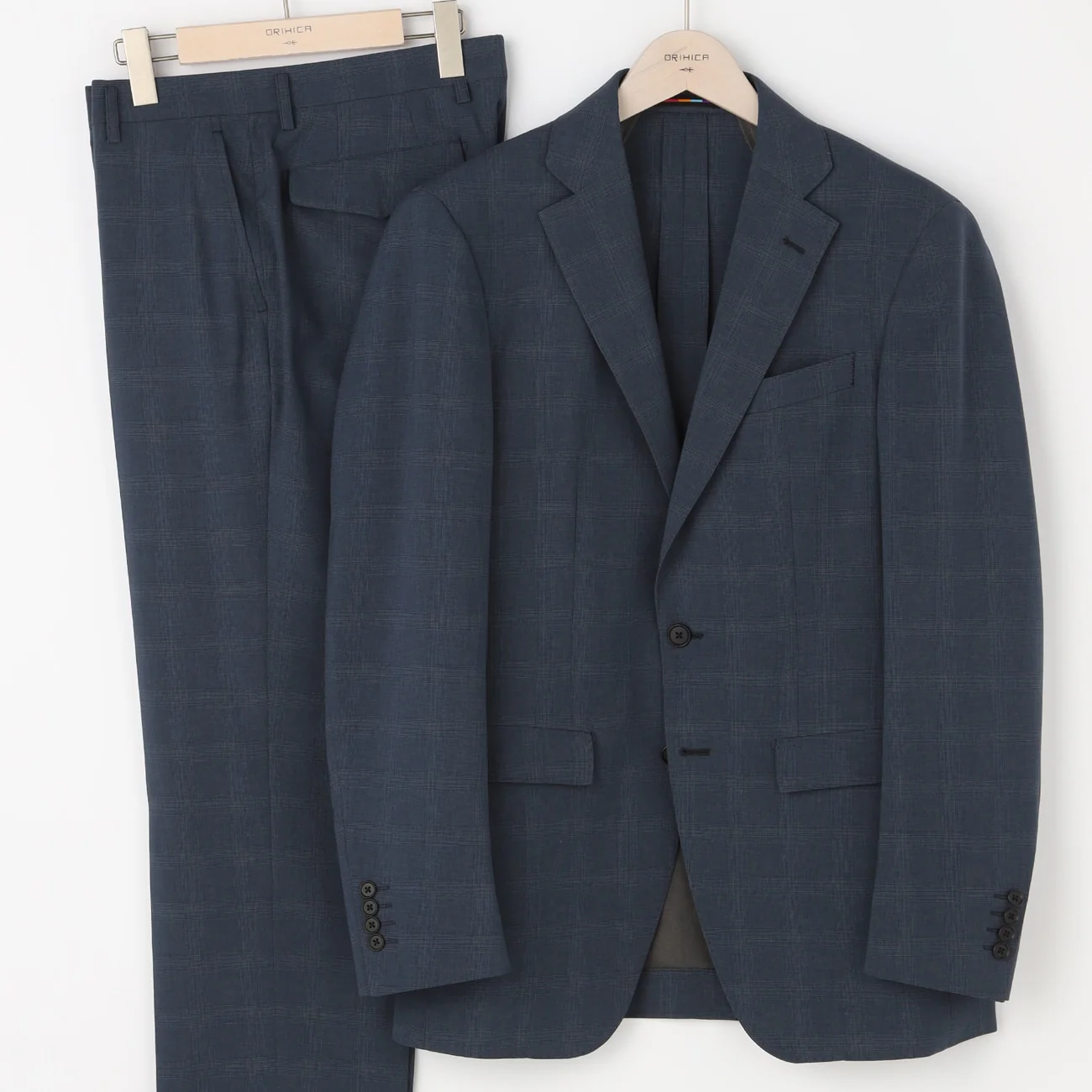 High Breathability Glen Plaid Suit - Blue