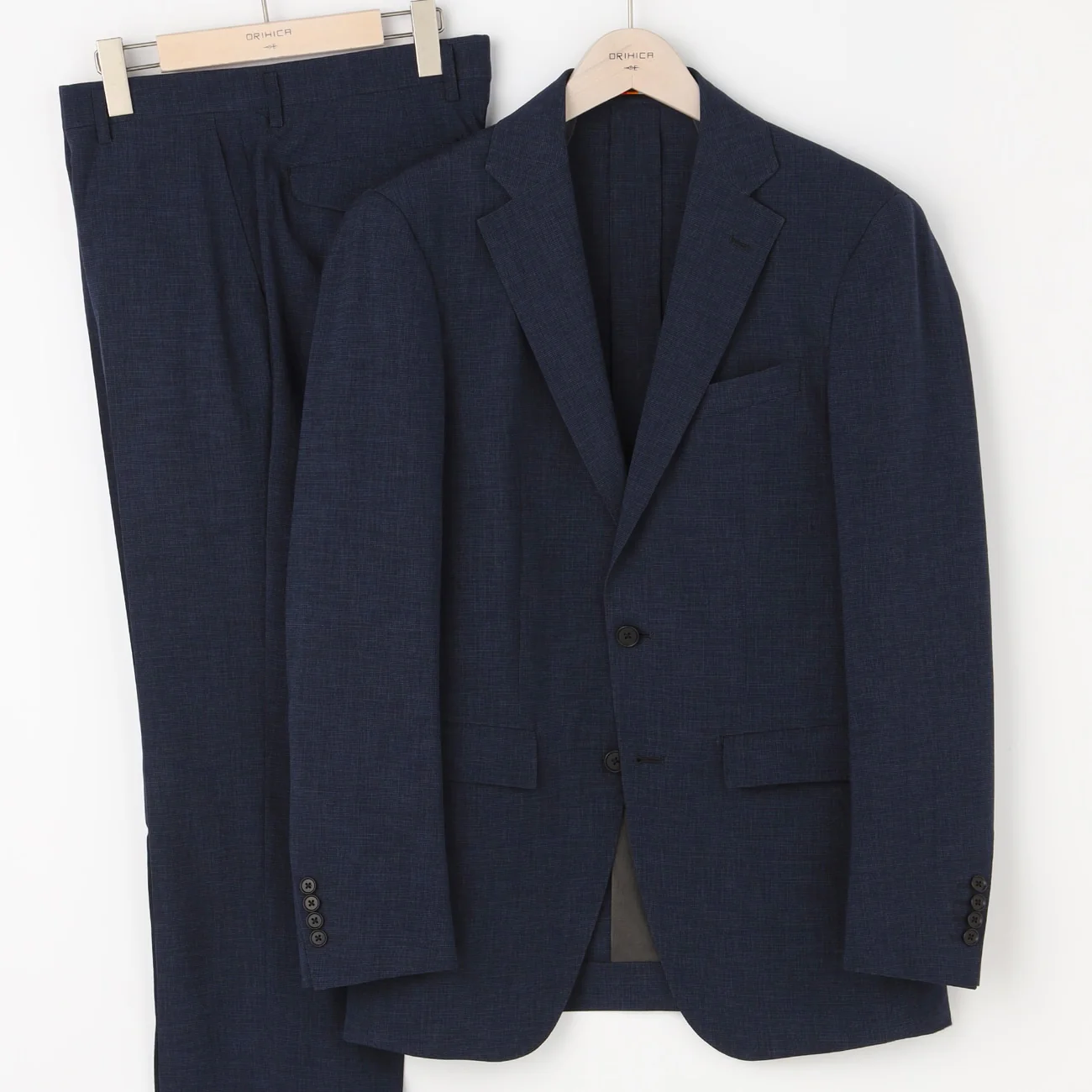 High-breathability Houndstooth Suit - Navy