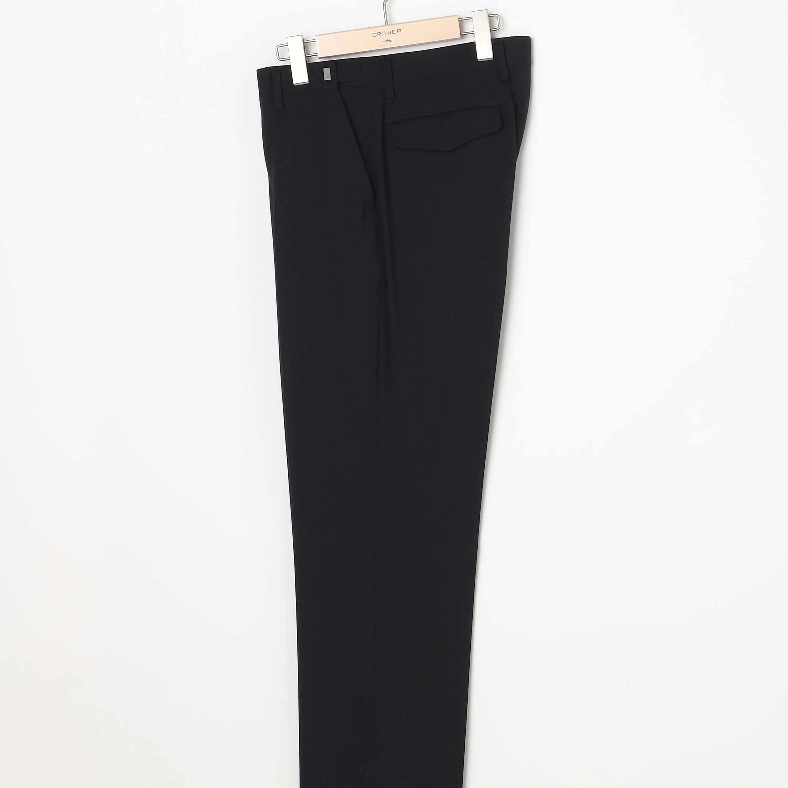 Wool Blend 3-Piece Shadow Stripe Suit with Side Adjusters - Black - Image 9