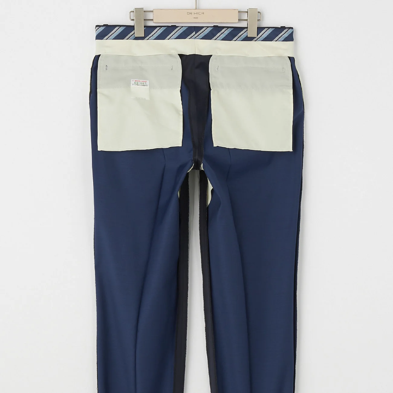 Wool Blend Venetian 2-Button Suit with Side Adjusters - Navy - Image 13
