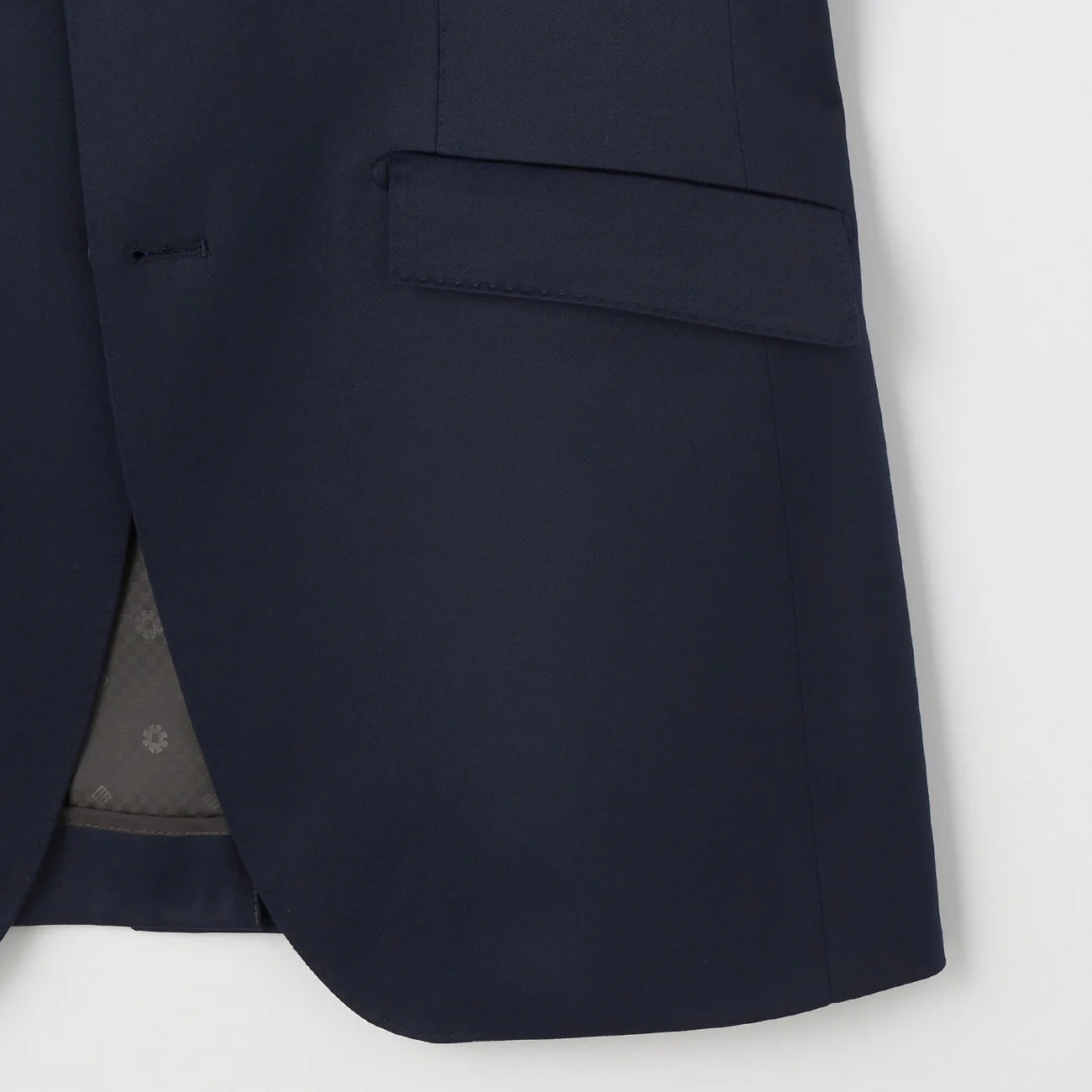 Wool Blend Venetian 2-Button Suit with Side Adjusters - Navy - Image 6