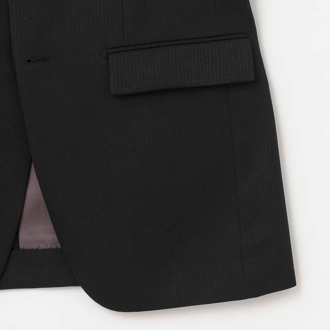 Washable Shadow Stripe 2-Button Suit - Black - Image 6