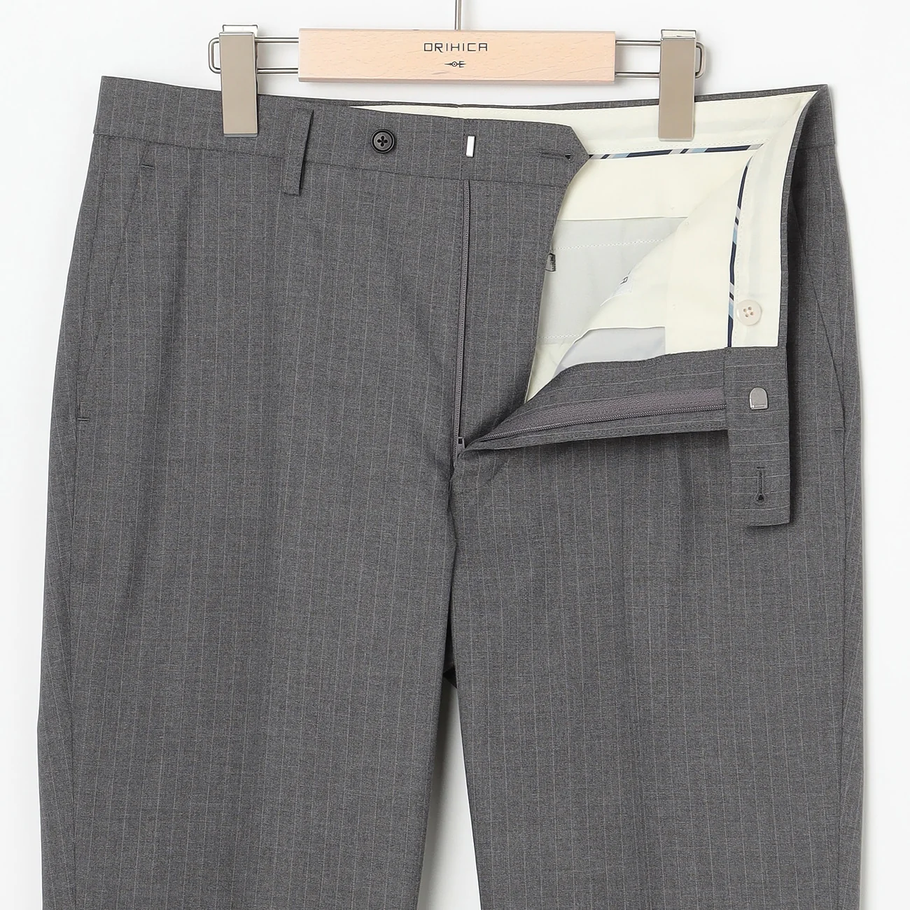 Washable Stretch Stripe Suit - Light Gray - Image 10
