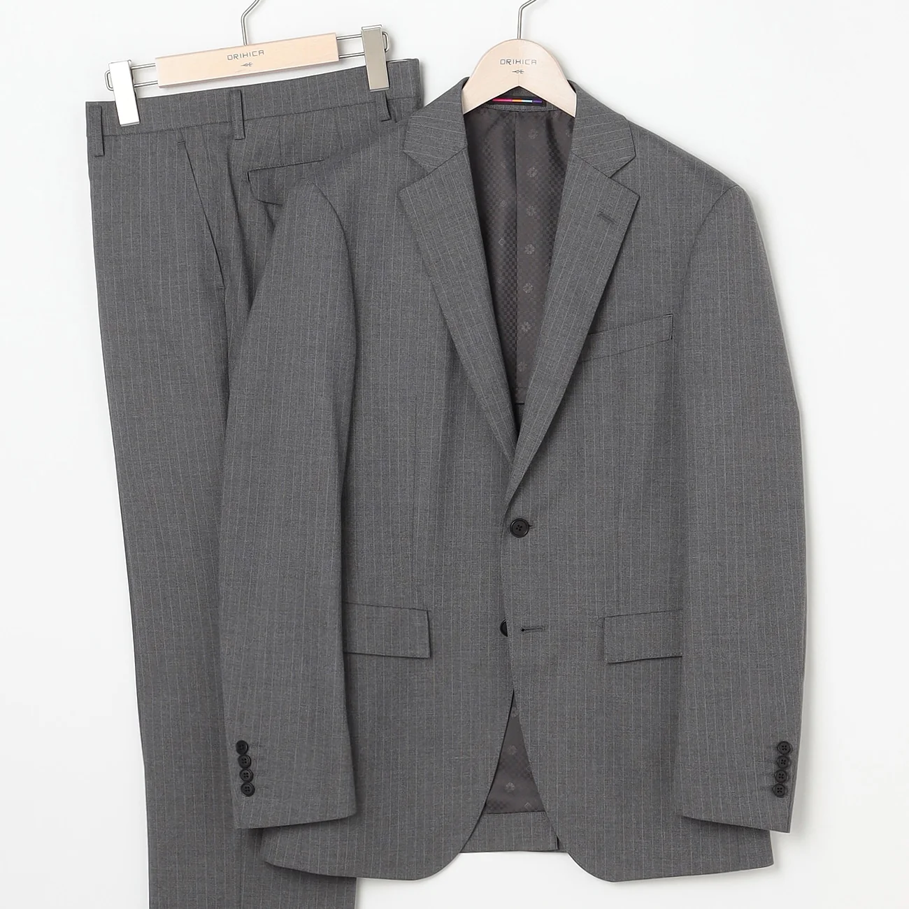 Washable Stretch Stripe Suit - Light Gray - Image 2