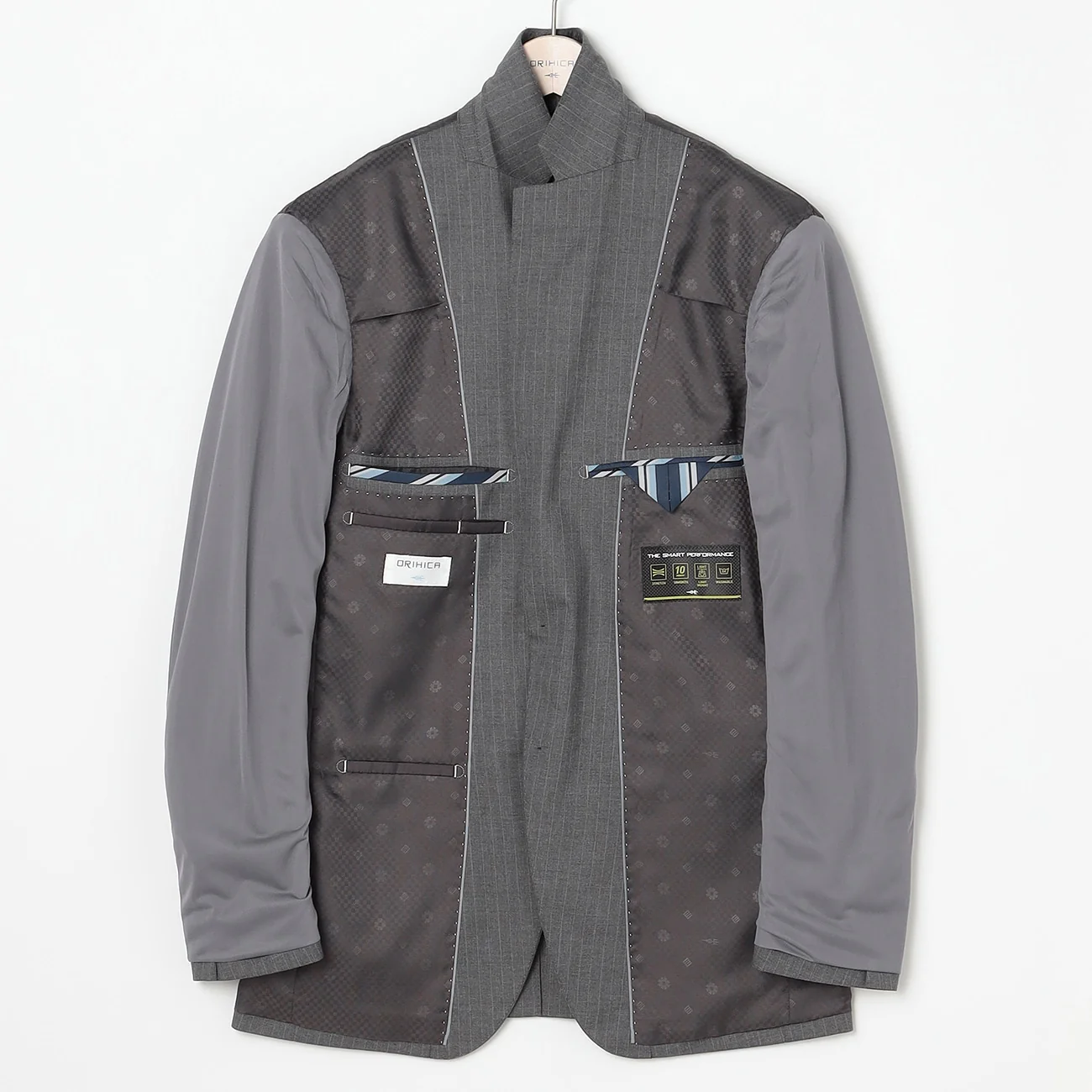 Washable Stretch Stripe Suit - Light Gray - Image 7
