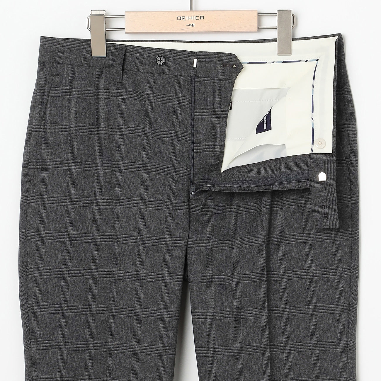 Washable Stretch Check Suit - Medium Gray - Image 10