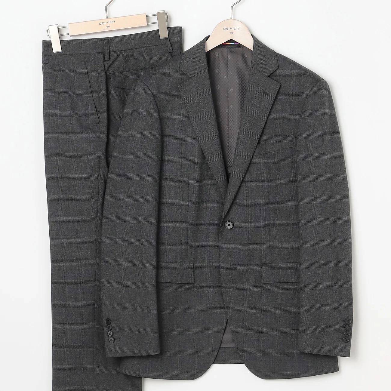Washable Stretch Check Suit - Medium Gray - Image 2