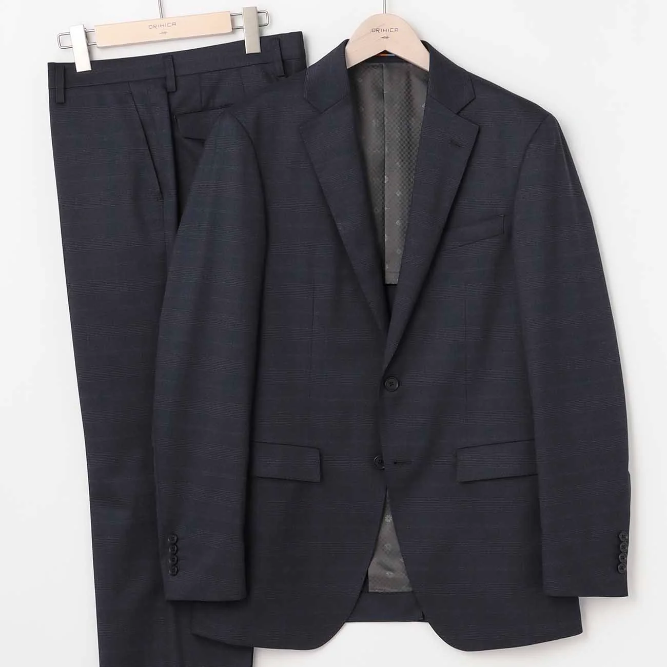 Smart Tech Check Suit - Navy - Image 2