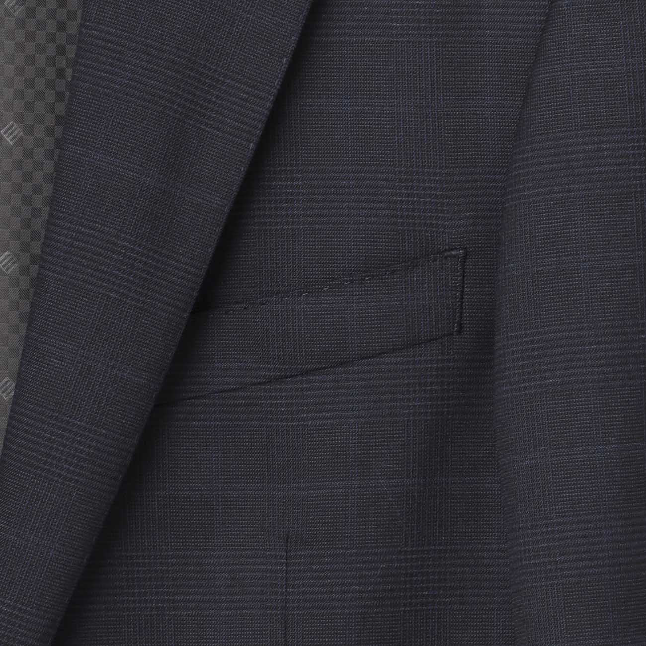 Smart Tech Check Suit - Navy - Image 4