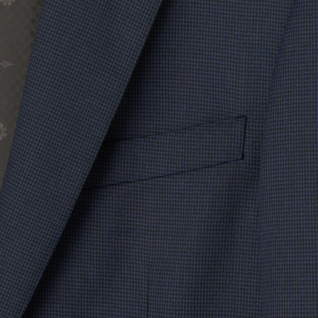 Washable Stretch Houndstooth Suit - Navy - Image 3