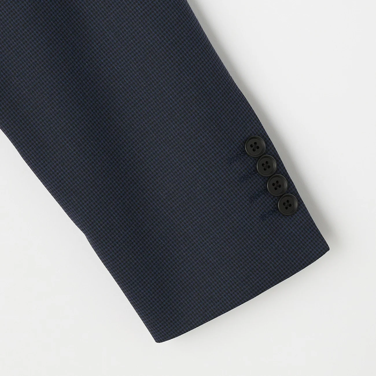 Washable Stretch Houndstooth Suit - Navy - Image 4