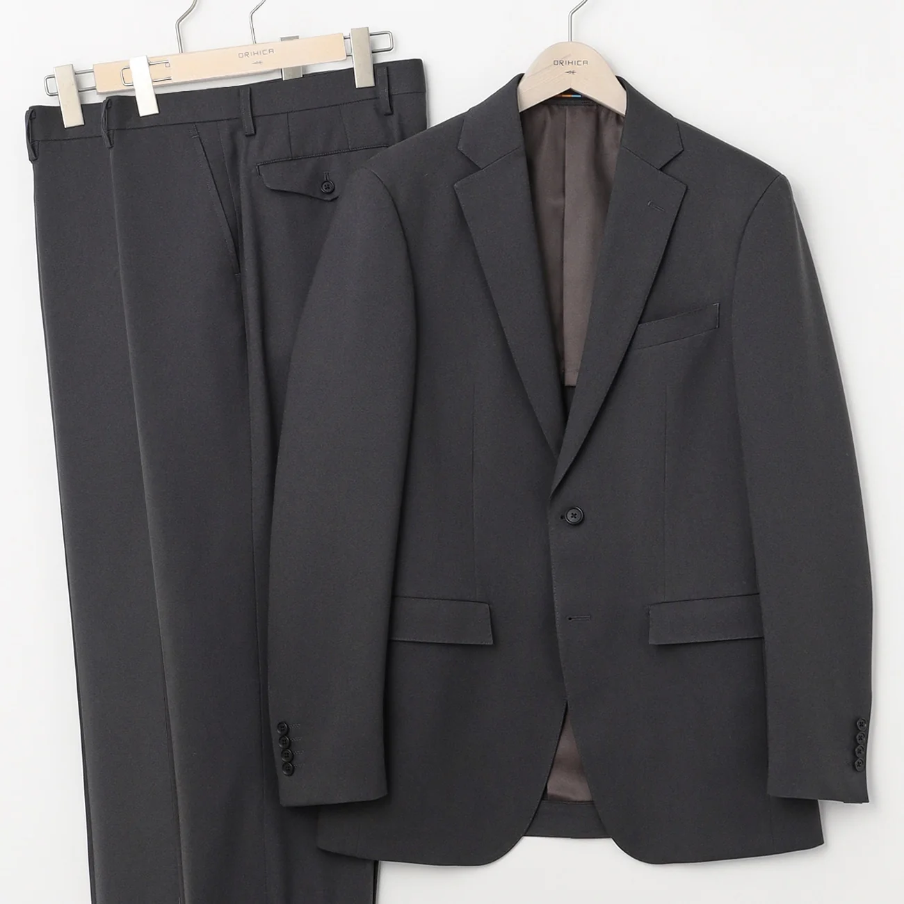 Birdseye 2-Pant Suit - Charcoal Gray - Image 2