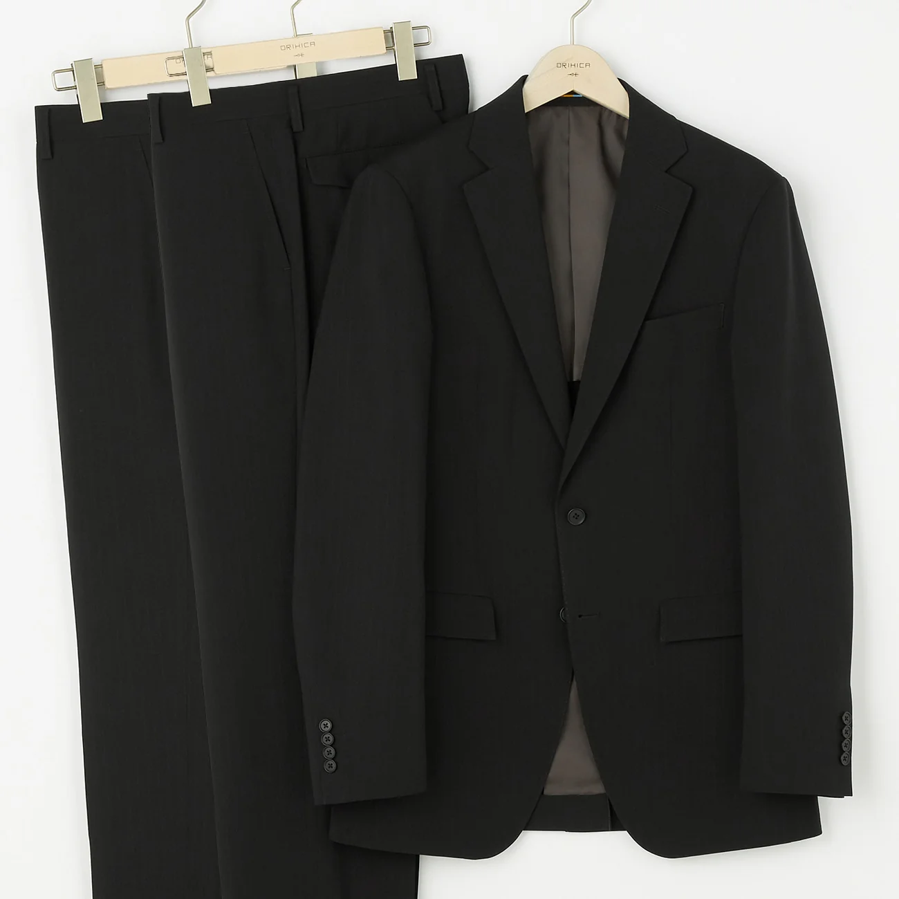 Shadow Stripe Suit with 2-Pant - Black - Image 2