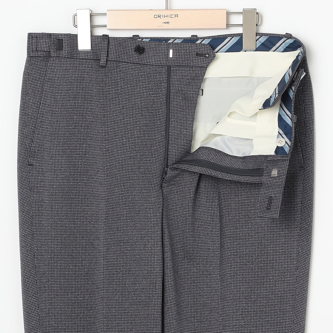 Washable Stretch Stretch Houndstooth Suit with Adjuster - Medium Gray - Image 10