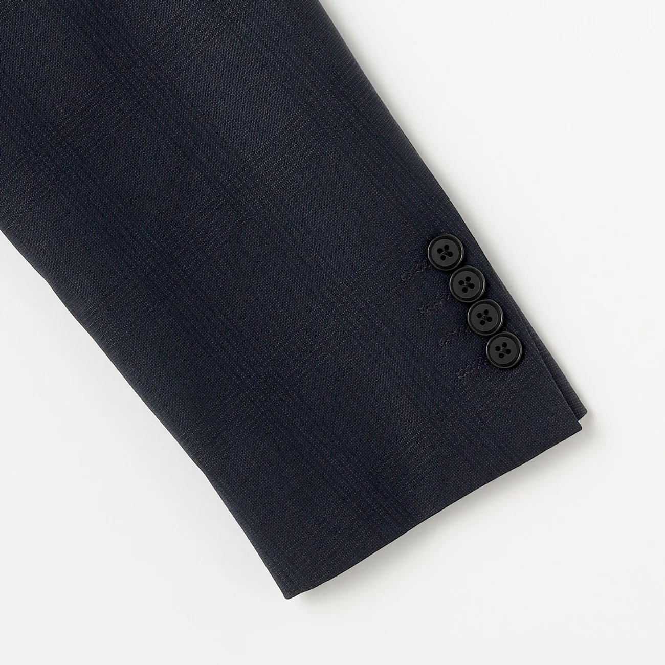 Check Wool Blend 3-Piece Suit with Side Adjuster - Navy - Image 11