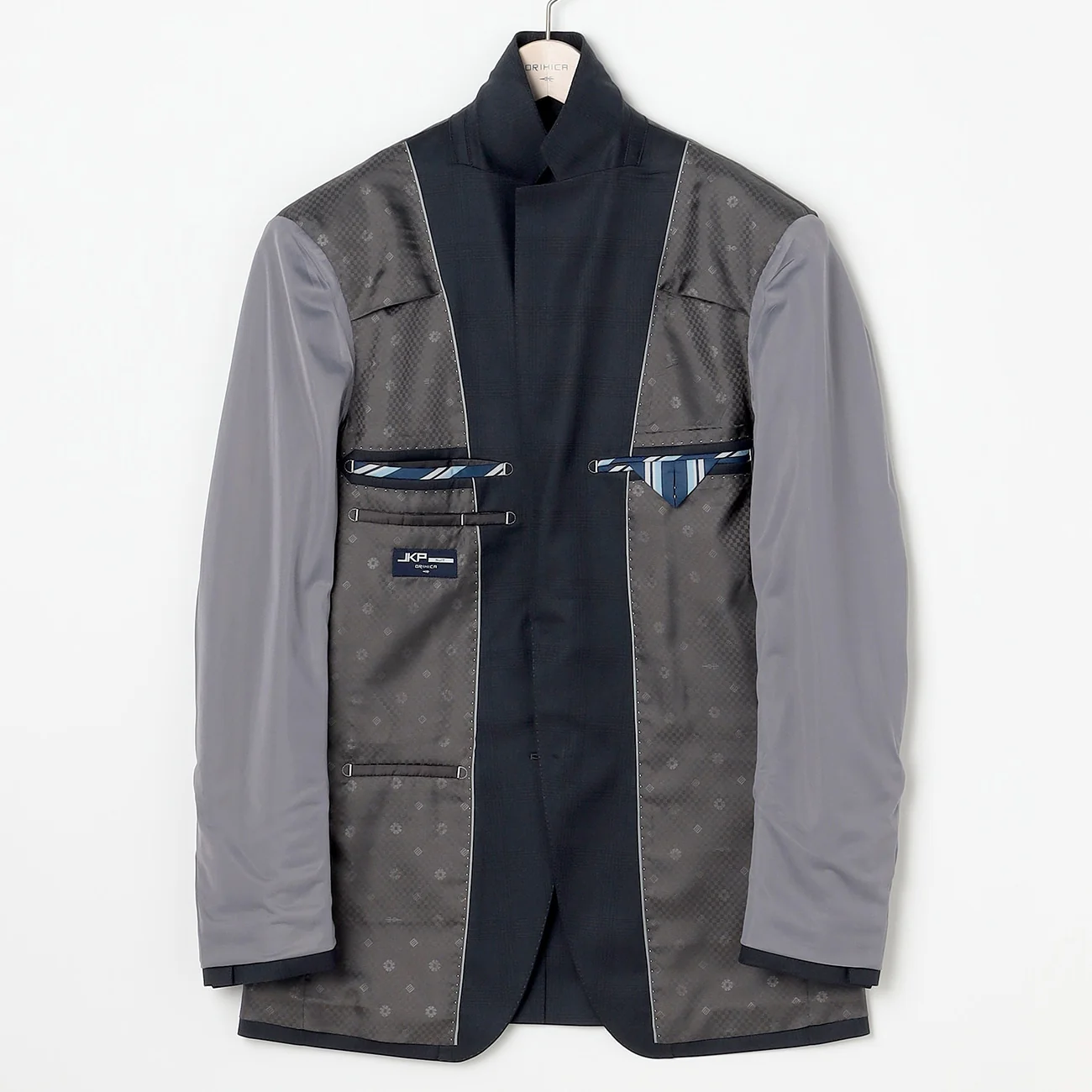 Check Wool Blend 3-Piece Suit with Side Adjuster - Navy - Image 13