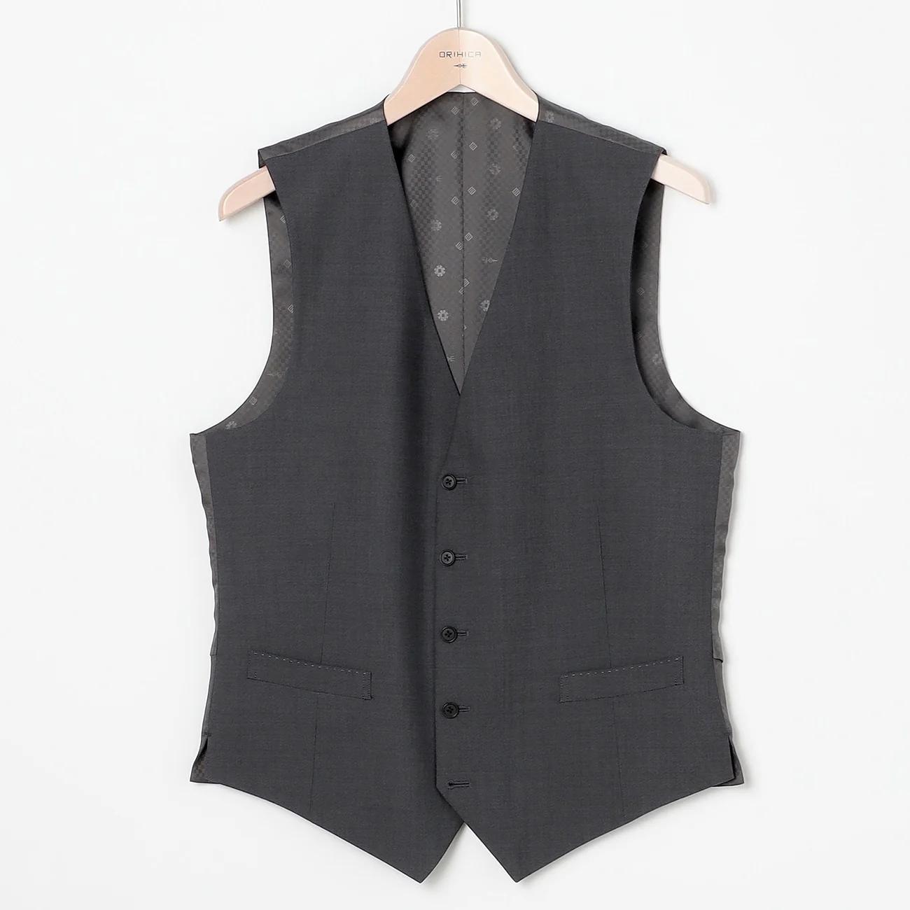 Check Wool Blend 3-Piece Suit with Side Adjuster - Navy - Image 21
