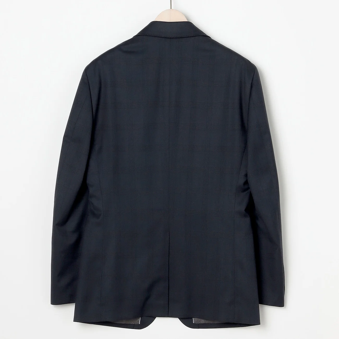 Check Wool Blend 3-Piece Suit with Side Adjuster - Navy - Image 9
