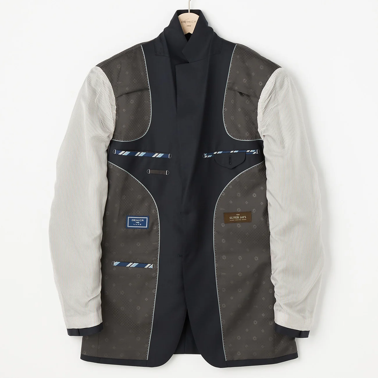 LUXE Line SUPER 140's Solid Suit - Navy - Image 8