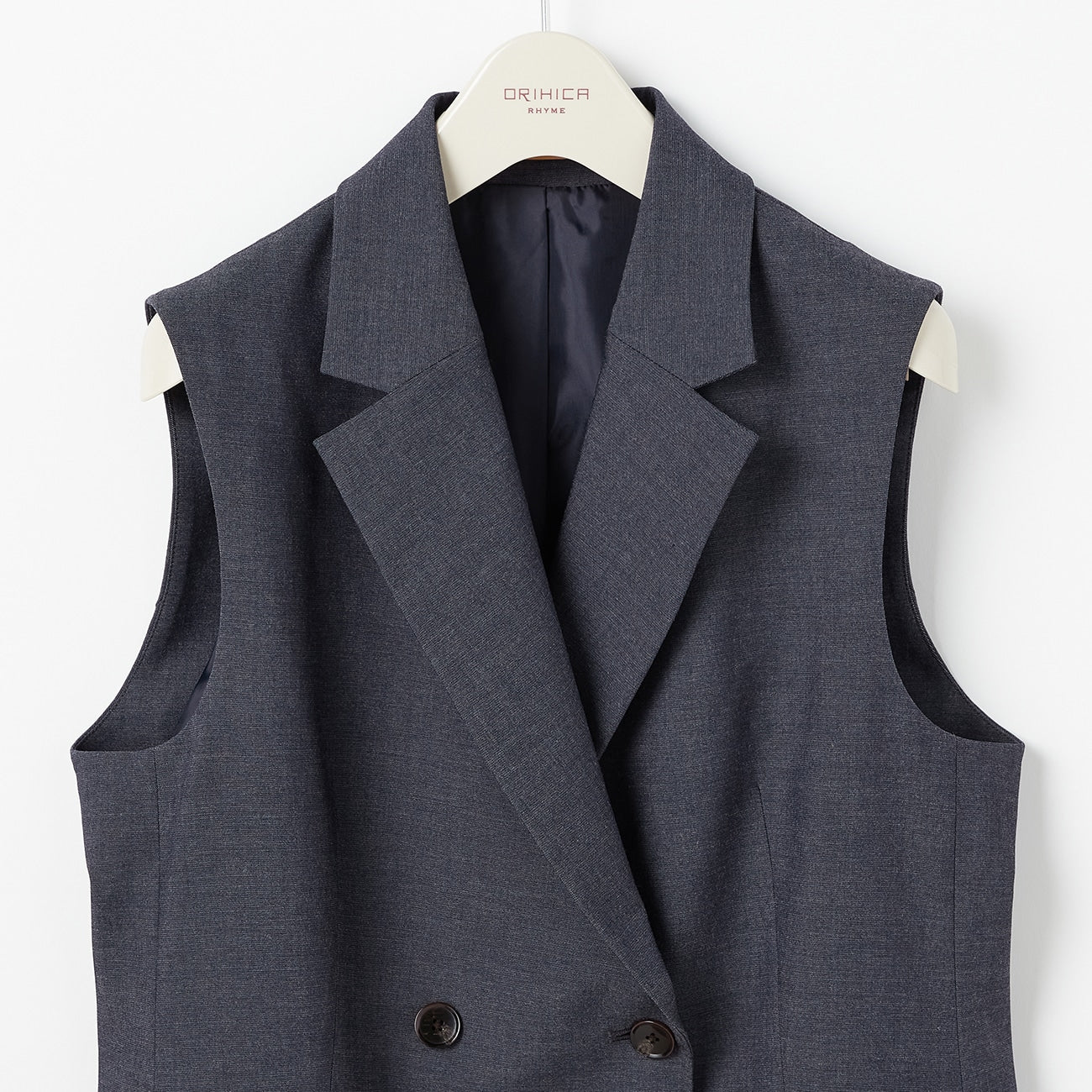 THE THIRD SUITS Denim-Like Vest - Navy - Image 7