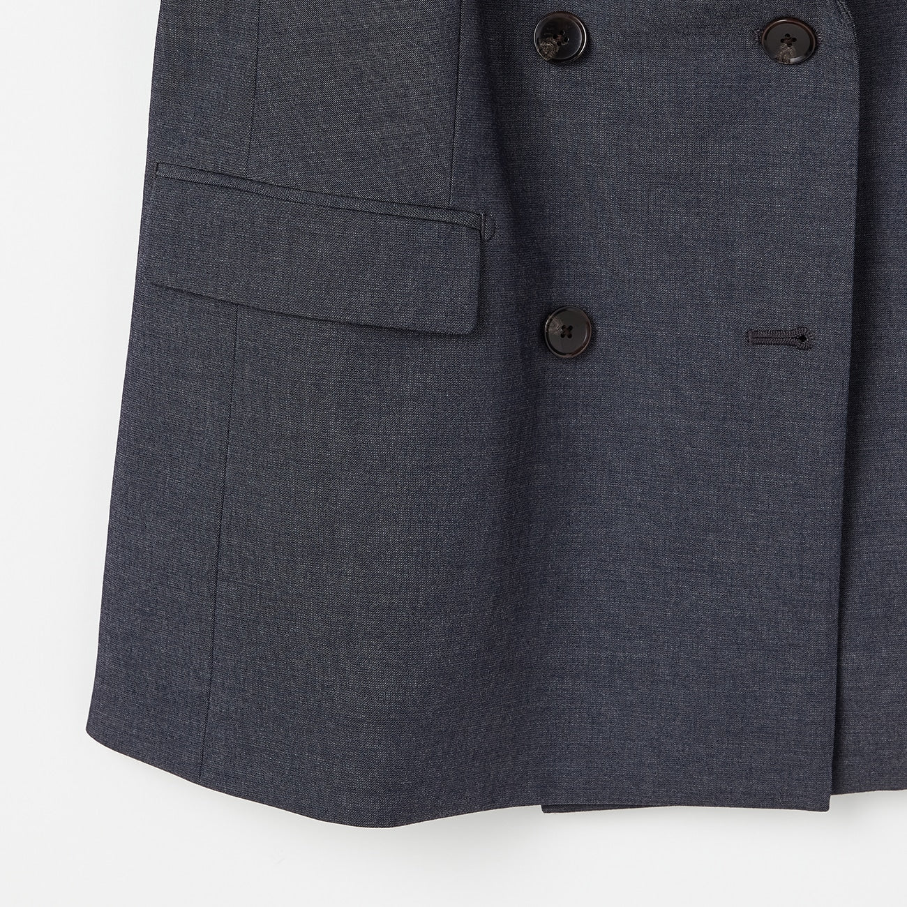 THE THIRD SUITS Denim-Like Double-Breasted Jacket - Navy - Image 11