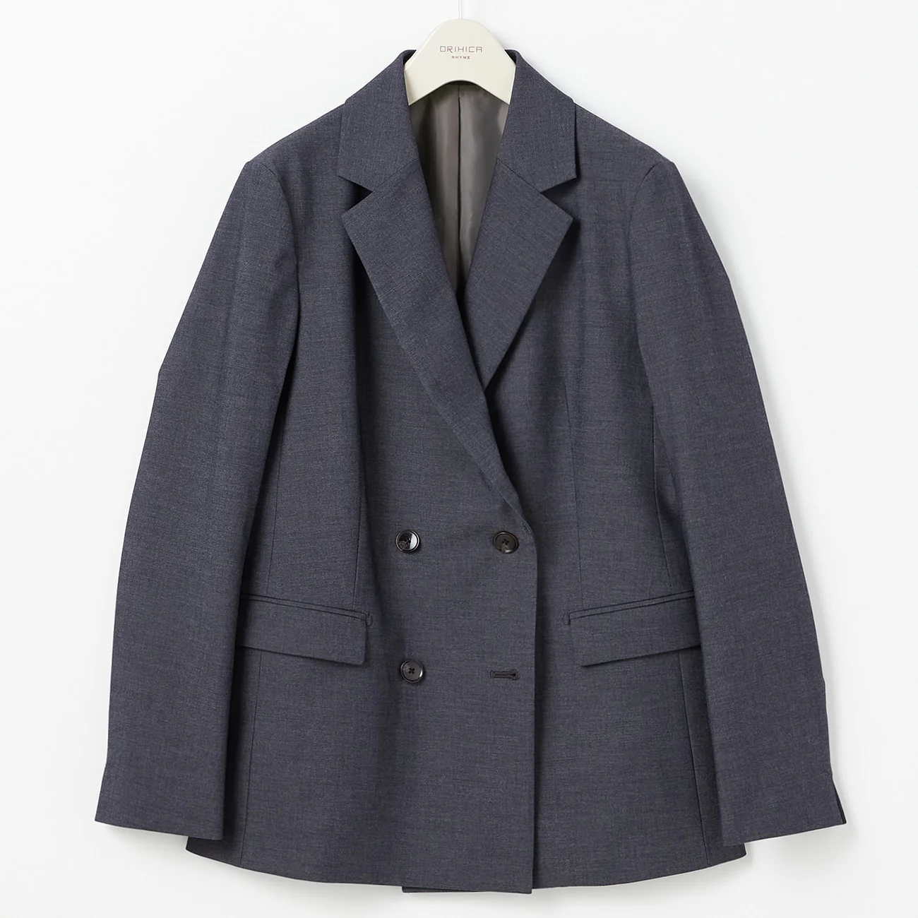 THE THIRD SUITS Denim-Like Double-Breasted Jacket - Navy - Image 7