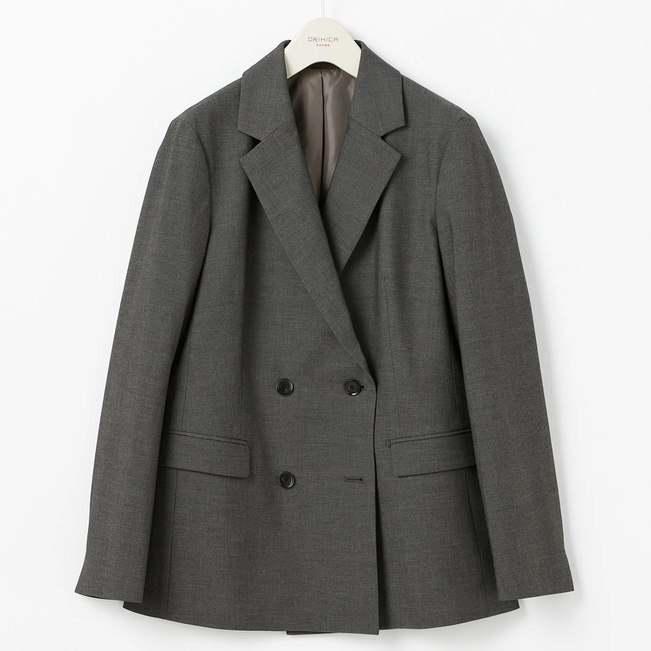 THE THIRD SUITS Chambray Double-Breasted Jacket - Medium Gray - Image 7