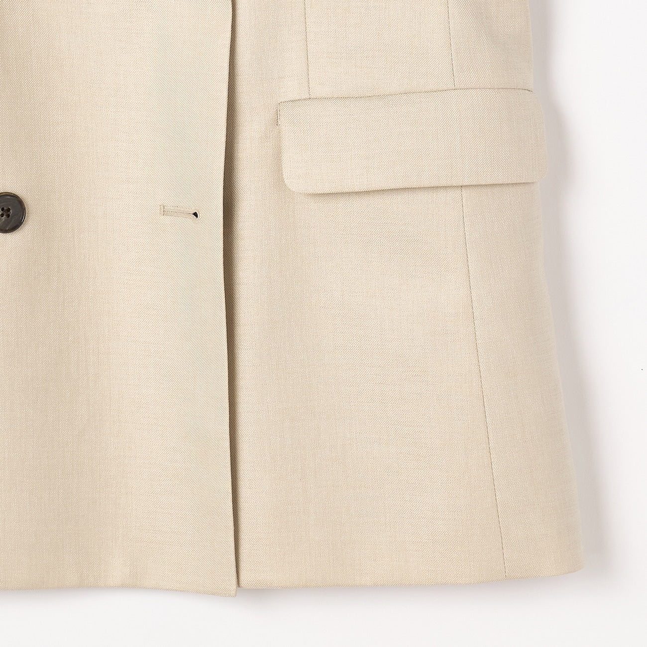 THE THIRD SUITS Linen-like Double Breasted Jacket - Beige - Image 5