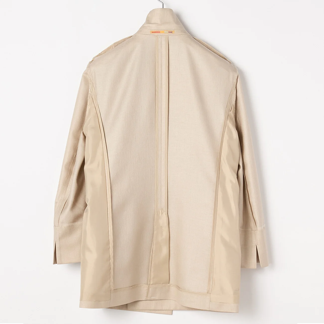 THE THIRD SUITS Linen-like Double Breasted Jacket - Beige - Image 7